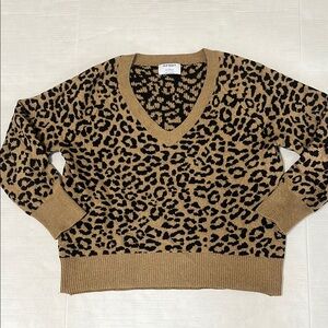 Old Navy Leopard Print V-neck Sweater
